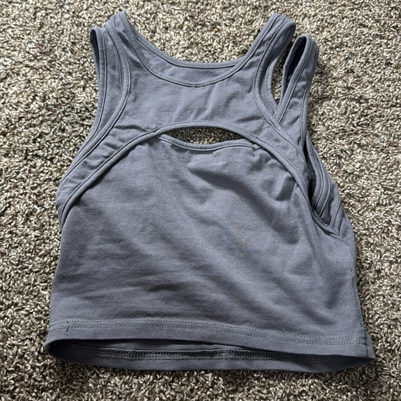 Grey Tank Crop Top - Picture 2 of 3